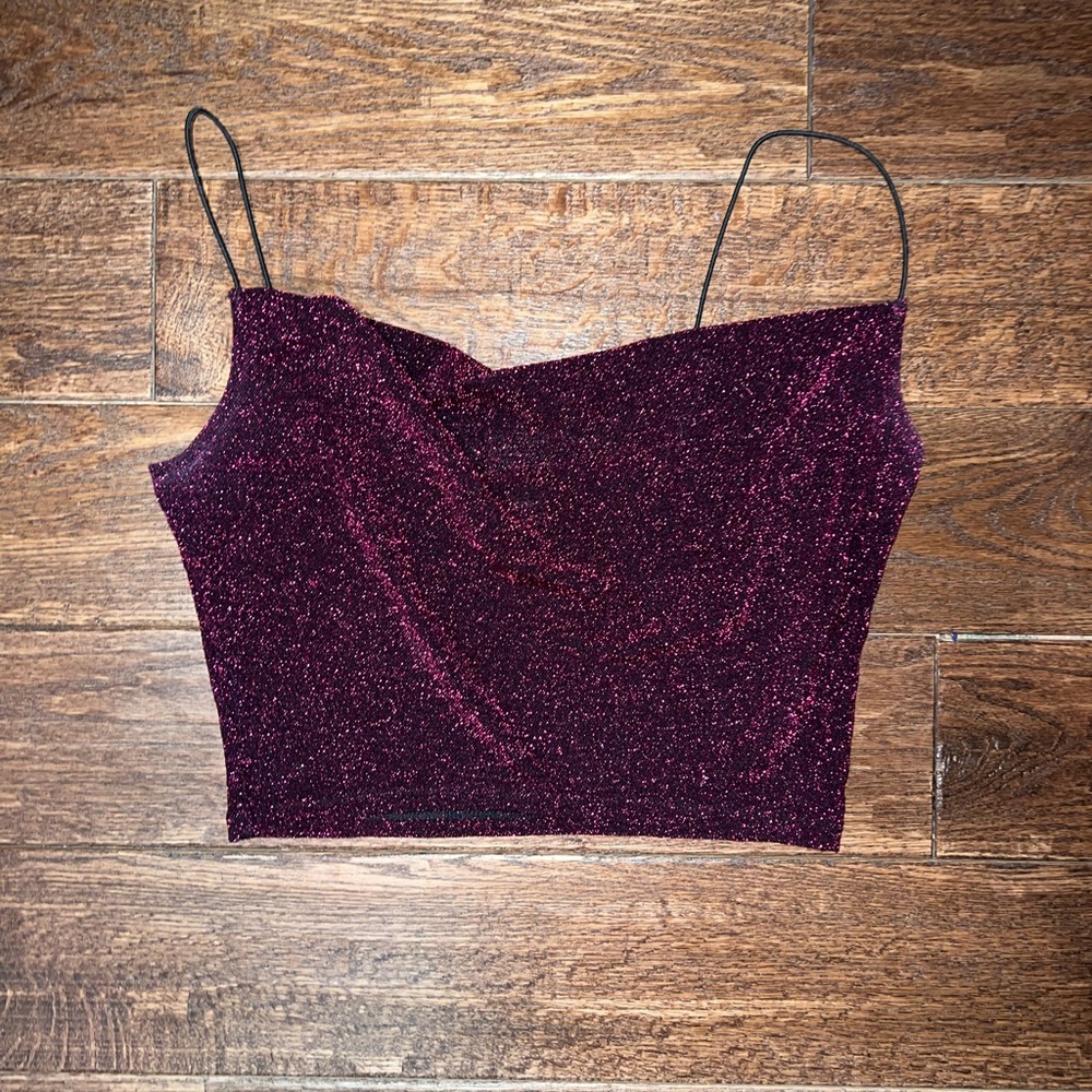 Purple Sparkle and Glitter Tank Top